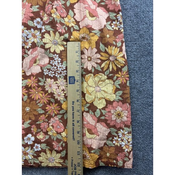 Billabong x The Salty Blonde Dress Womens XS Brown Floral Wrap Maxi Boho - Picture 6 of 10